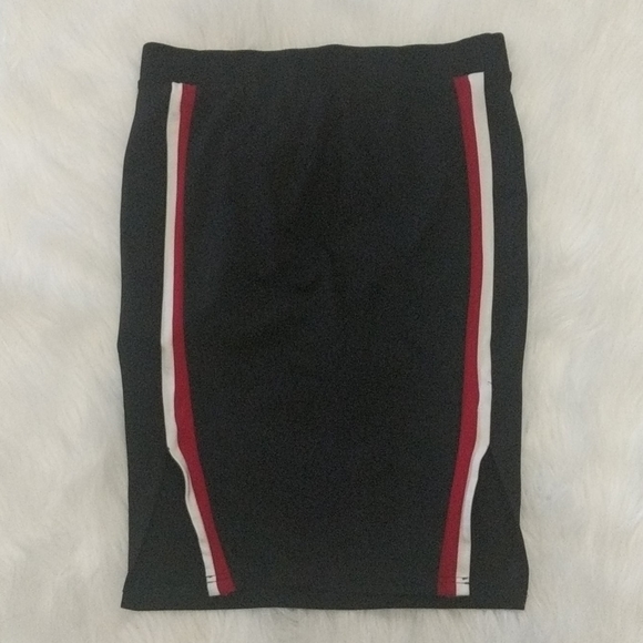 TORRID Straight Black Skirt Red White Stripe - Picture 1 of 5